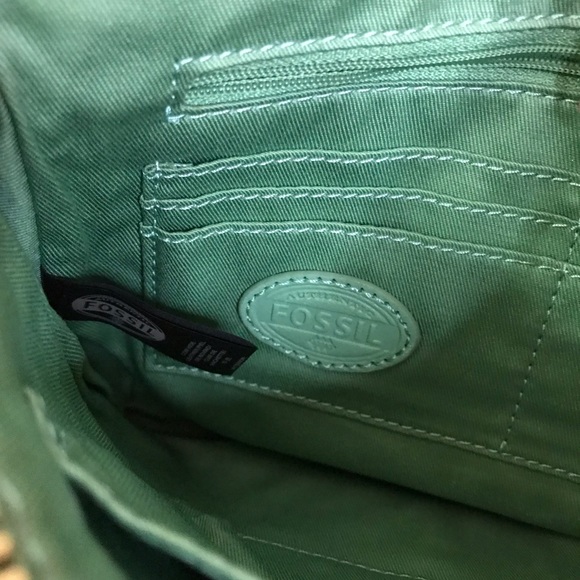 Fossil Elise Leather Crossbody Purse, Mint Green - Picture 11 of 12